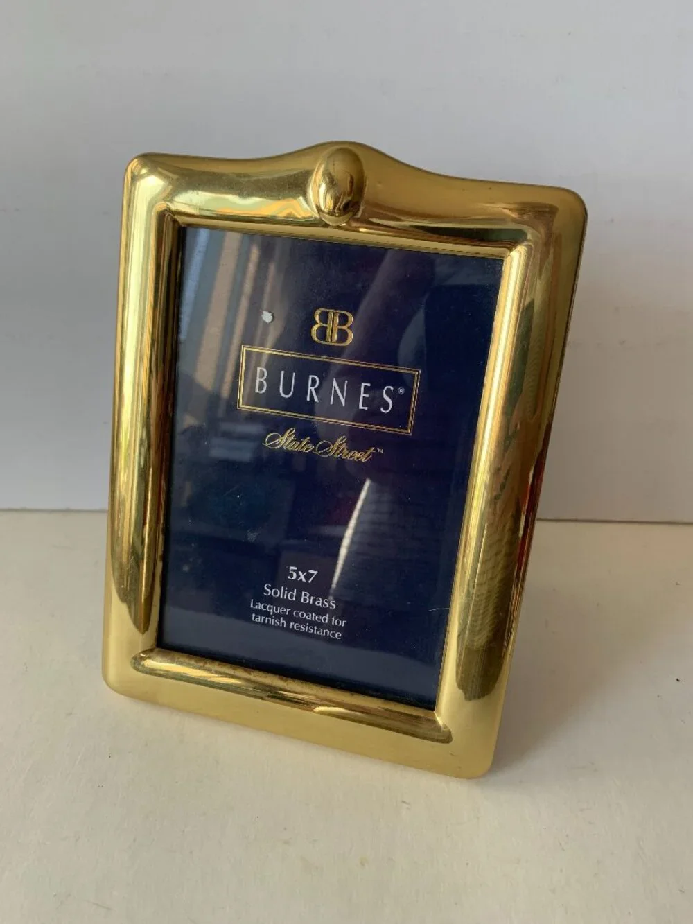 Vintage BURNES State Street Gold Solid Brass 5x7